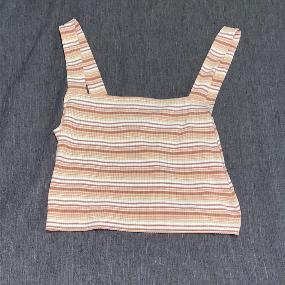 American Eagle Outfitters Fitted Orange Brown Crop Tank